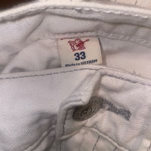 White True Religion brand jeans
